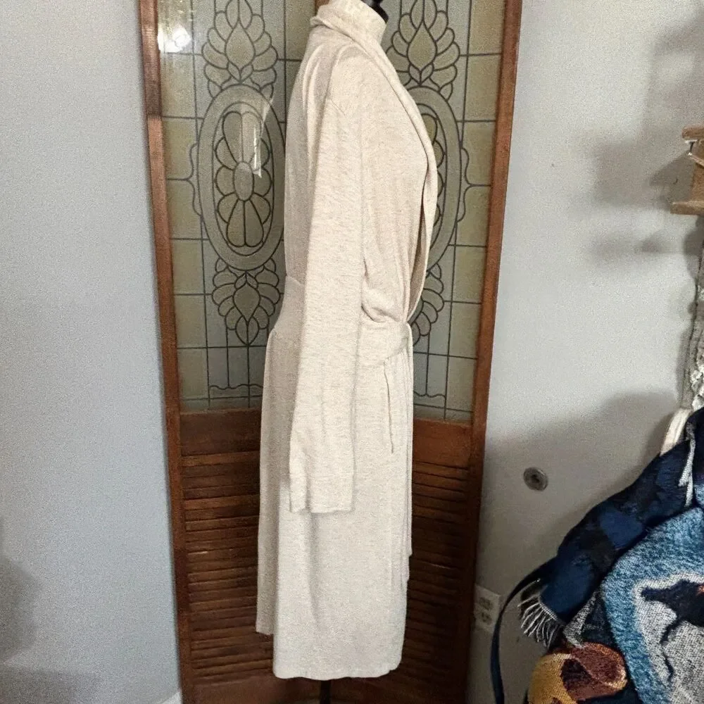 Soft Surroundings Belted Cozy Soft Midi Length Bath Robe Cream Color Size XL - Picture 3 of 15